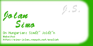 jolan simo business card